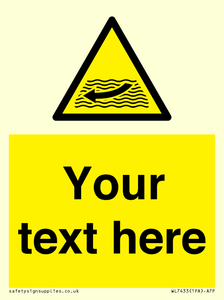 Custom Warning strong river flows